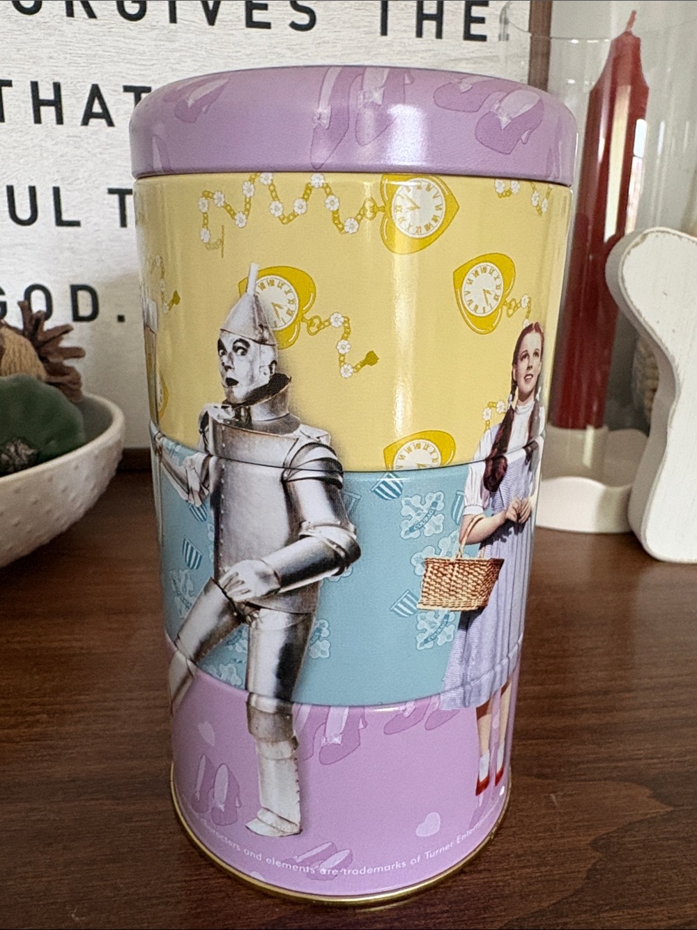 WIZARD OF OZ Decorative Tin Canister 3-Part Stackable